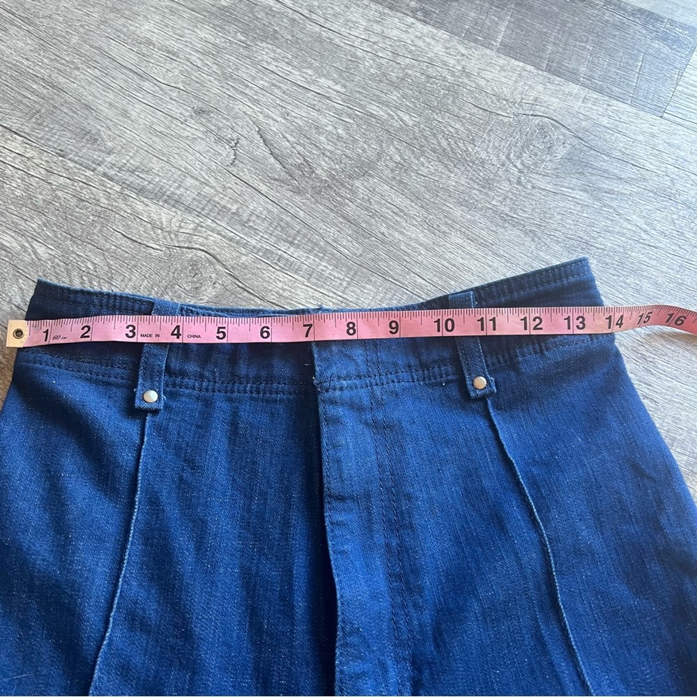 Zara Jeans Zw Collection Tailored Wide-Leg Blue High-Waist Size 4 EU 36 - Picture 8 of 11